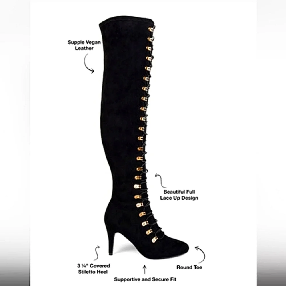 New w/o Box Journee Collection Trill Faux Suede Over The Knee Stiletto Boots 5.5
